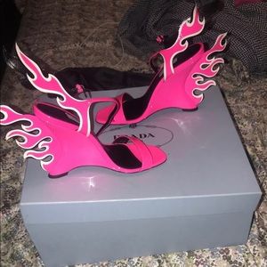 Brand new Prada flame heels
